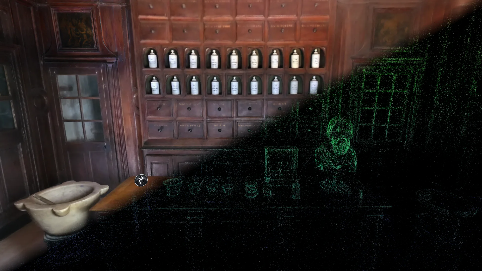 Pharmacie historique — fusion du rendu photoréaliste 3DGS et du nuage de points