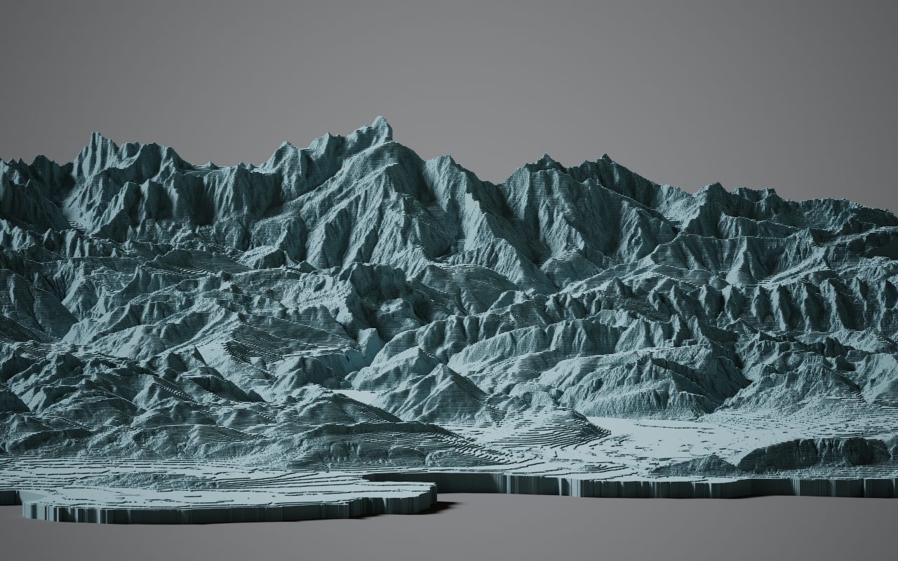 Modèle numérique de terrain en voxels